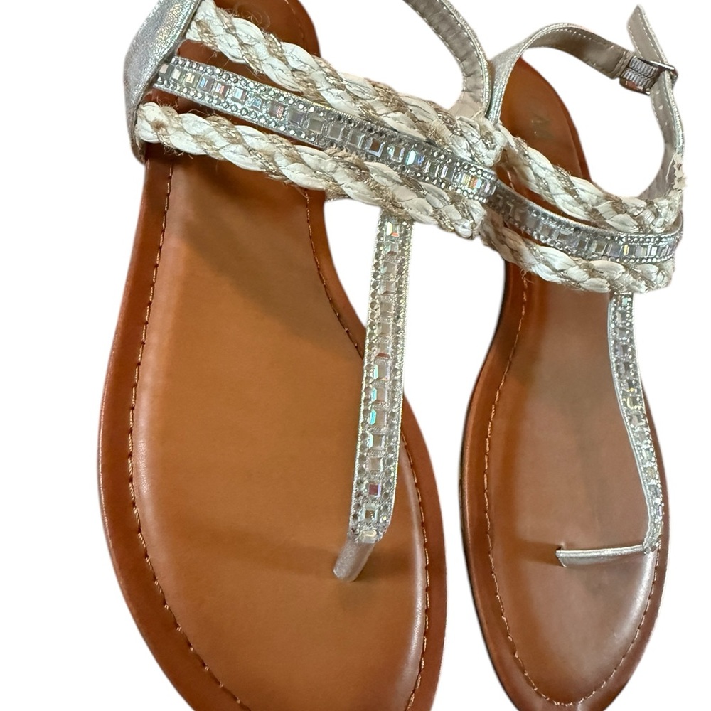 Women's Silver and Tan Sandals NEW